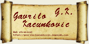 Gavrilo Kačunković vizit kartica